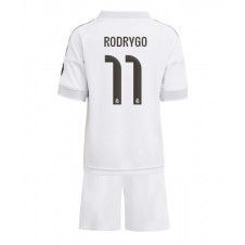 Real Madrid Rodrygo Goes #11 Hjemmedraktsett Barn 2025-26 Kortermet (+ korte bukser)